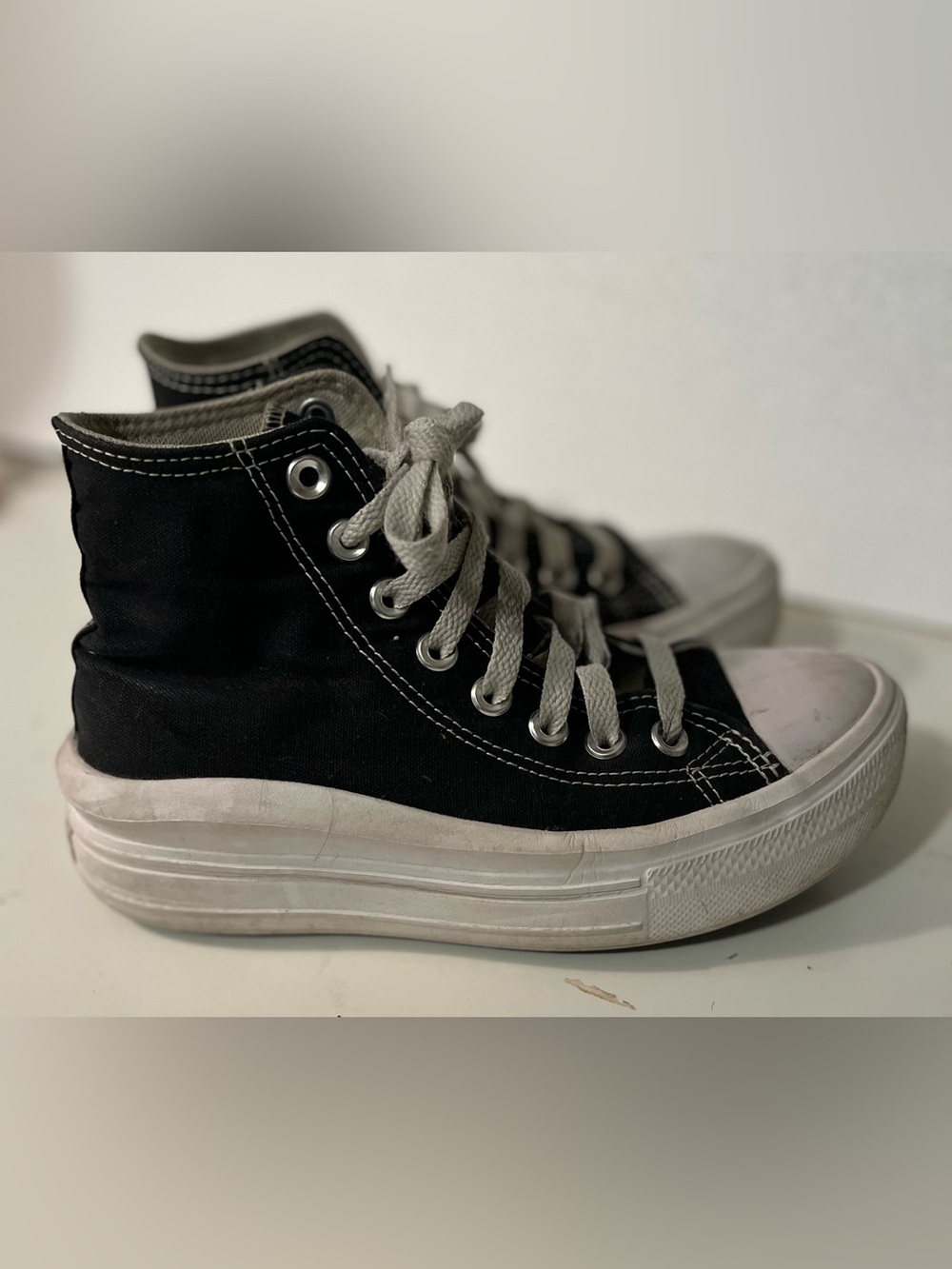 Converse Chuck Taylor All Star Move Shoes Sneakers Black/White 568497C - Picture 7 of 10